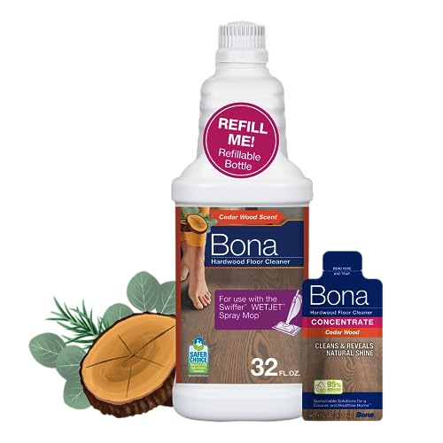 Bona Floor Cleaner - Plant-Based, Biodegradable, Safe for Hardwood - 64 Fl Oz Value Pack