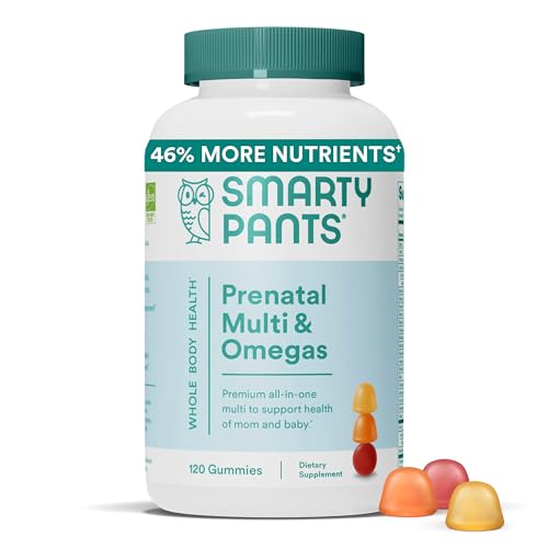 SmartyPants Prenatal Multivitamin Gummies - 19 Essential Nutrients, Non-GMO, 120 Count