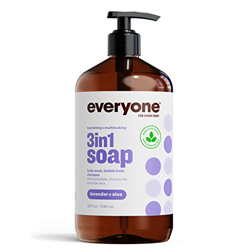 Everyone 3-in-1 Body Wash - Lavender & Aloe, EWG Verified, 100% Recycled Plastic - 32oz