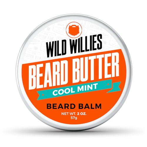 Wild Willies Beard Butter - Fast Growth & Moisture Restorer, Cool Mint Scent - 2 Oz