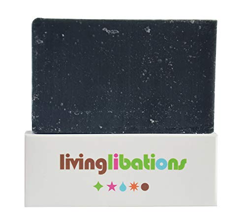 LIVING LIBATIONS Organic Charcoal Soap Bar - Purifying, Vegan Clean Beauty - 4.2 oz