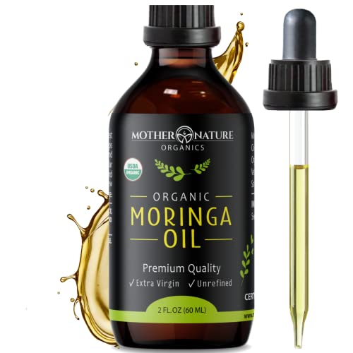 Moringa Oil - USDA Organic, Pure Moisturizer for Skin & Hair, Anti-Aging Benefits - 2oz