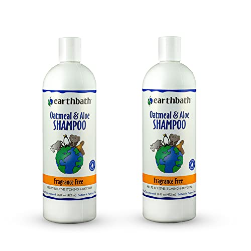 earthbath Oatmeal & Aloe Dog Shampoo - Itchy Skin Relief, Natural Ingredients - 16oz (2 Pack)