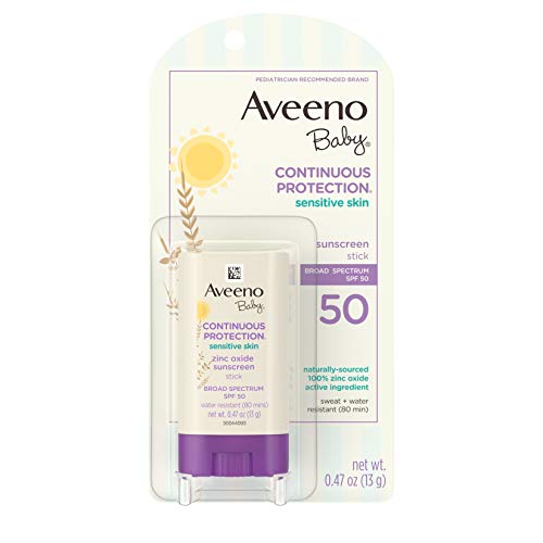 Aveeno Baby Sunscreen Stick - SPF 50, Sensitive Skin Formula, Water-Resistant, 0.47 oz