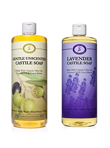 Carolina Castile Soap - Non-Drying, Organic, Vegan Body Wash & Shampoo - 32 oz Lavender