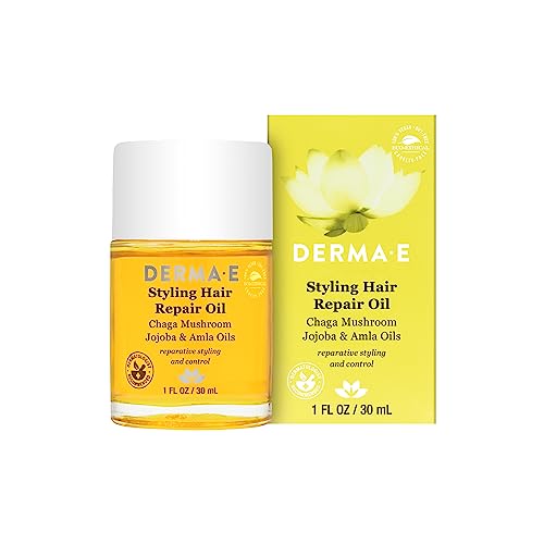 Derma E Hair Oil - Nourishing Scalp Treatment, Anti-Frizz & Breakage, 100% Vegan - 1 fl oz