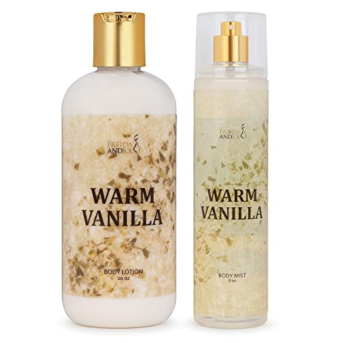 Home Spa Gift Body & Hair Mist Set - Deep Moisturizing, Warm Vanilla Scent - 10oz & 8oz