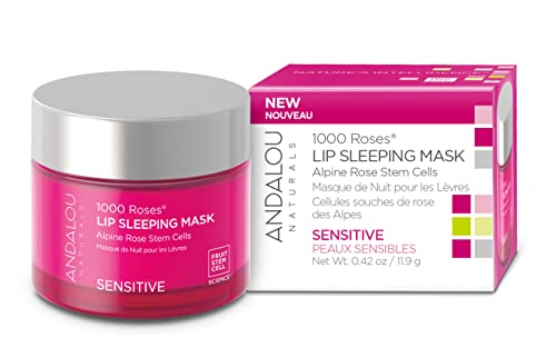 Andalou Naturals Lip Mask - Hydrating Overnight Treatment with Alpine Rose Cells - 0.42 Oz