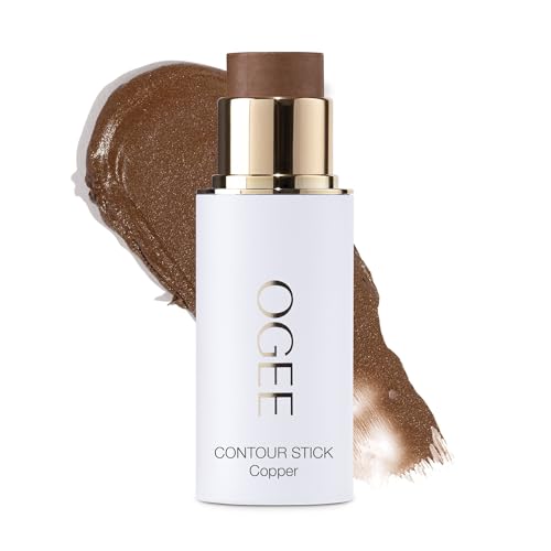Ogee Sculpted Face Stick - Hydrating Organic Bronzer for Smooth Skin, Copper Radiant Cocoa - 0.35oz