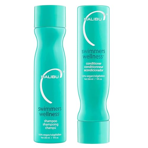 Malibu C Swimmers Shampoo & Conditioner Set - Restores Moisture, Protects from Chlorine - 9oz