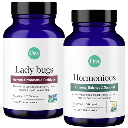 Ora Organic Probiotic & Prebiotic Bundle - Women's Health Support, 16 Billion CFU - 60 Vegan Caps