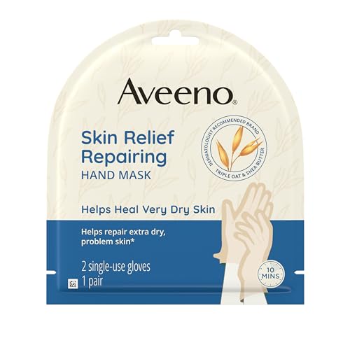 Aveeno Moisturizing Gloves - Repair Very Dry Skin with Prebiotic Oat & Shea Butter - 1 Pair