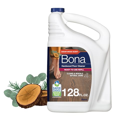Bona Floor Cleaner Refill - Residue-Free, Plant-Based, Cedar Wood Scent - 128 fl oz