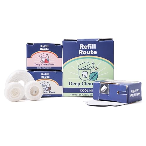 Organic Woven Dental Floss - Deep Clean, Vegan & Cruelty-Free, Mint & Coconut Flavors - 32yd