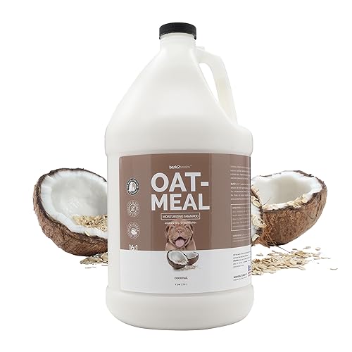 Bark 2 Basics Oatmeal Dog Shampoo - Soothes Itchy Skin, Coconut Scent, 1 Gallon Concentrate