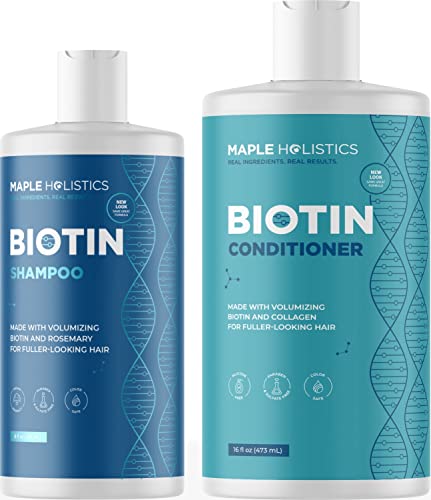 Premium Biotin Shampoo & Conditioner Set - Nourishing for Thinning Hair, Jojoba & Argan Oil