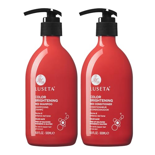 LUSETA Shampoo & Conditioner Set - Revitalize Red & Copper Hair, Strengthens & Enhances - 2 x 16.9oz
