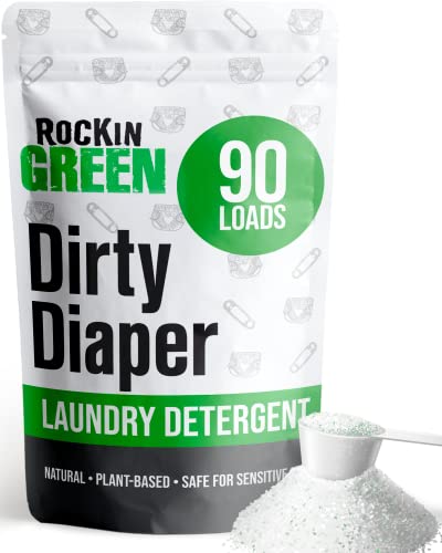Rockin' Green Laundry Detergent - Plant-Based Odor Fighter, Hypoallergenic, 90 Loads Unscented