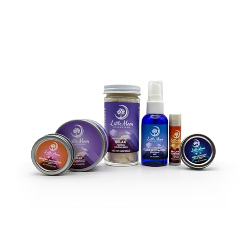 Little Moon Essentials Bath & Body Set - Relaxing Self-Care Kit, Vegan & Natural - 6 Items