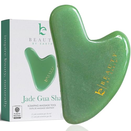 Beauty by Earth Jade Gua Sha - Facial Massage Tool for Tension Relief, Small Gift - 1 Piece