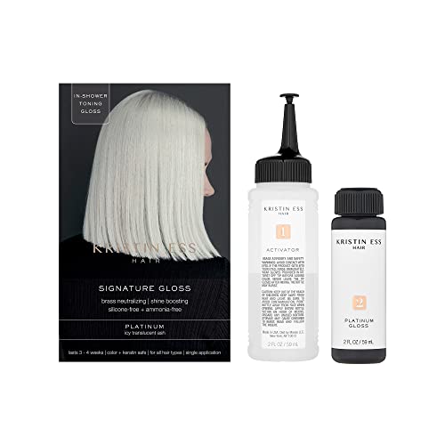 Kristin Ess Hair Gloss - Boosts Shine & Neutralizes Warmth for Ultra Light Blondes - 8oz