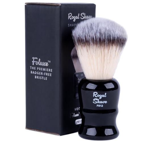 Royal Shave Vegan Shaving Brush - Soft Bristles, Cruelty-Free, Comfortable Grip - Black
