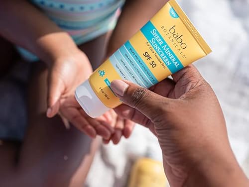 Babo Botanicals Mineral Sunscreen SPF 50 - Water Resistant, Fragrance-Free, EWG Verified - 3oz