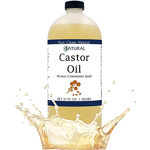 Pure Castor Oil - Promotes Hair Growth, Hydrates Skin & Nails, 32oz Organic Carrier Oil