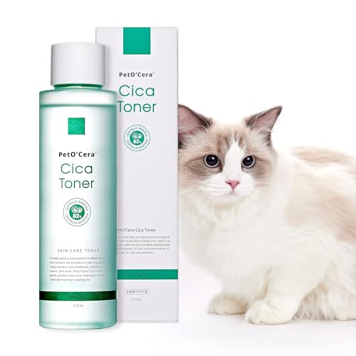 Breezytail PetO'Cera CICA Toner - Cat Acne & Itchy Skin Relief, Hypoallergenic Care - 7.1 oz