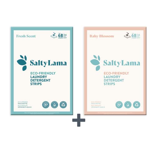 SaltyLama Laundry Detergent Sheets - Gentle on Skin, Zero Waste, Fresh Baby Blossom Scent - 34 Loads
