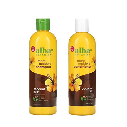 Alba Botanica Conditioner Set - Moisturizing Coconut Milk, Nourishing Oils - 12oz Each