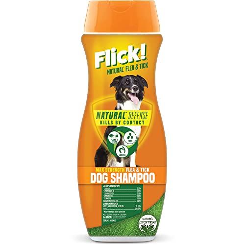 Flick! Dog Shampoo - Natural Flea & Tick Repellent, Safe for Puppies 12 Weeks+, 22oz