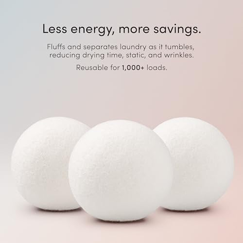 Dirty Labs Wool Dryer Balls - Reduces Drying Time, Static & Wrinkles - 3 Balls, 3 Inch Diameter