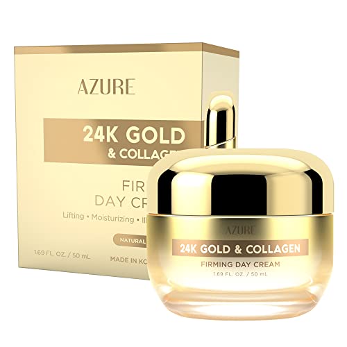 AZURE 24K Gold & Collagen Day Cream - Hydrating, Lifting, Anti-Aging - 50mL
