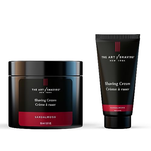 The Art of Shaving Sandalwood Shaving Cream - Hydrates & Protects Sensitive Skin - 5oz + 2.5oz