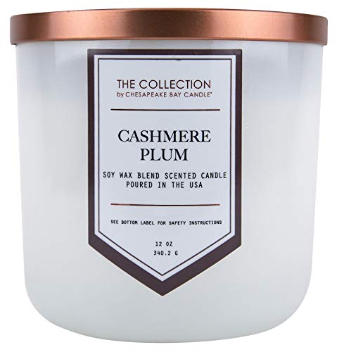 Chesapeake Bay Candle - Cashmere Plum Scent, Lead-Free, 100% Recyclable - 12oz Medium Jar