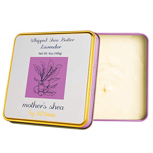 Mother's Shea Whipped Body Butter - Nourishing Moisturizer, Antioxidant-Rich, Lavender - 6 Oz Tin