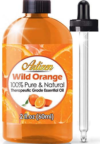 Artizen Wild Orange Essential Oil - 100% Pure & Natural, Therapeutic Benefits - 2oz Bottle