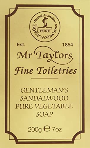 Taylor of Old Bond Street Sandalwood Bar Soap - Rich Lather, Natural Ingredients - 200g