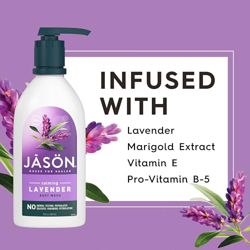 JASON Lavender Body Wash - Calming Clean, Vitamin E & B5, Recycled Bottle - 30 Fl Oz