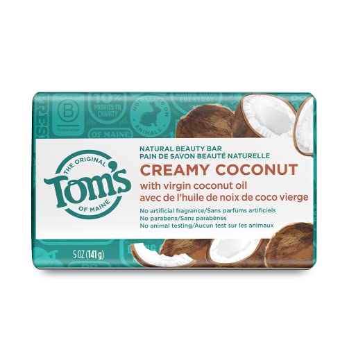 Tom's of Maine Bar Soap - Wash Away Germs, Gentle on Skin, Paraben-Free - Creamy Coconut, 5oz