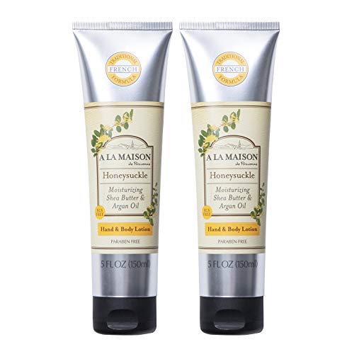 A LA MAISON Body Lotion - Intense Hydration, Argan Oil & Shea Butter, Honeysuckle Scent - 2 Pack