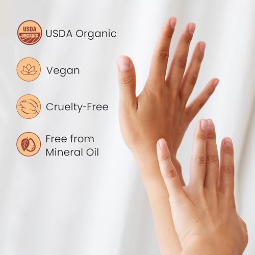 Organic Nail & Cuticle Oil - Nourishes & Strengthens, Jojoba & Vitamin E - 0.5oz USA Made