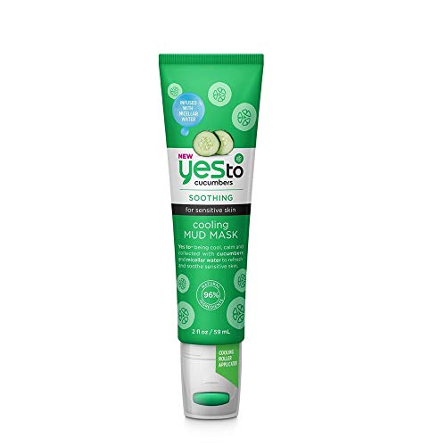 Yes To Cucumbers Cooling Mud Mask - Refreshes & Soothes Sensitive Skin, 96% Natural - 2oz