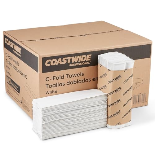 Sustainable Earth C-Fold Paper Towels - 100% Recycled, 2400 Sheets Total, 1-Ply, White