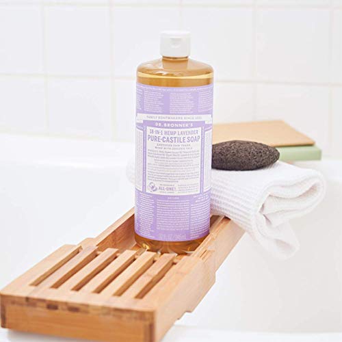Dr. Bronner's Pure-Castile Liquid Soap - Lavender, Organic Ingredients, 32oz & 2oz Travel Size