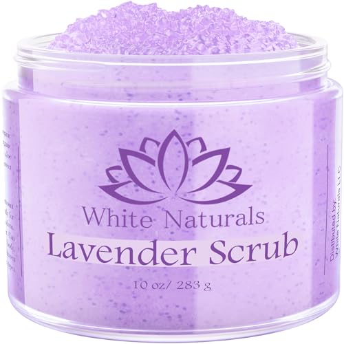 White Naturals Lavender Oil Body Scrub - Deep Cleanse, Moisturizing, Natural Ingredients - 12oz