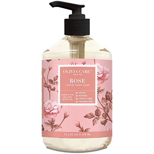 Olivia Care Liquid Hand Soap - Cleansing, Moisturizing, Rose & Essential Oils - 18.5 OZ