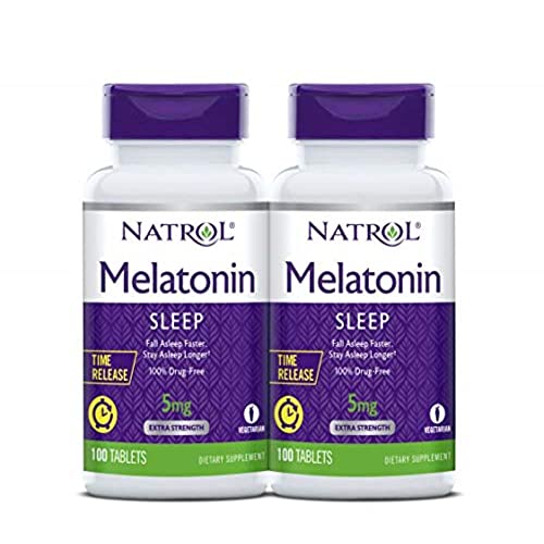 Natrol Melatonin Time Release Sleep Supplement - Supports Immune Health, Drug-Free, 100 Tablets