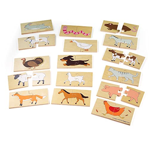 Bigjigs Toys Wooden Toddler Puzzle - Develops Matching Skills, Safe Non-Toxic Design - 3+ Years